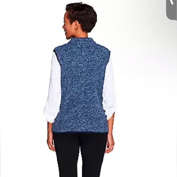 Susan Graver Melange Fleece Zip Front Vest w/ Solid Trim, Size XL - Picture 9 of 10